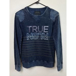 True Religion Indigo Fleece Pullover Sweatshirt Size M